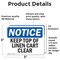 Signmission Keep Top Of Linen Cart Clear, 5 in W x Rectangle, Vinyl Decal OS-2PACK-NS-D-35-L-13881 - alternate 2
